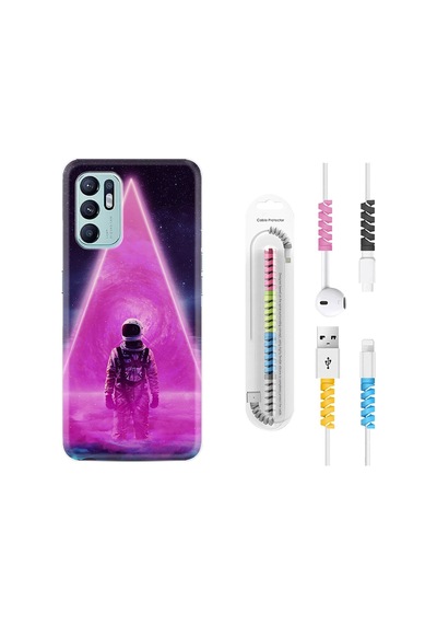 Oppo Reno6 Kılıf Kablo Koruyuculu Astro Purple2 1907