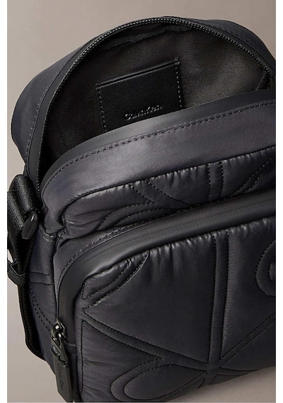 Calvin Klein Erkek Kapitone Desenli Fermuarlı Cepli Çapraz Vücut Çanta - Siyah-9976 Black