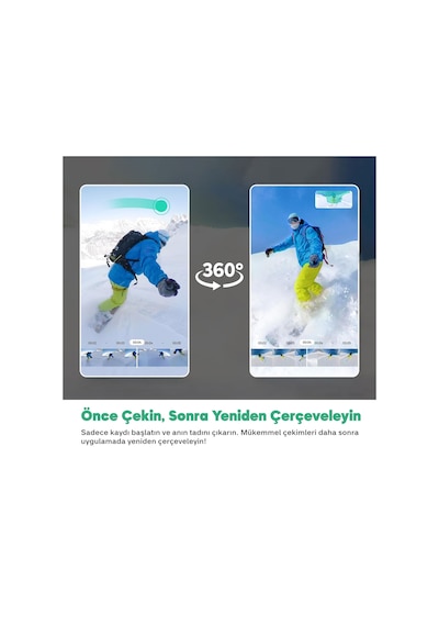 Akaso 360 Creator Combo Aksiyon Kamera 5.7k 360 Video, 48mp Sensör, 72mp 360 Fotoğraf, Görünmez Se Siyah