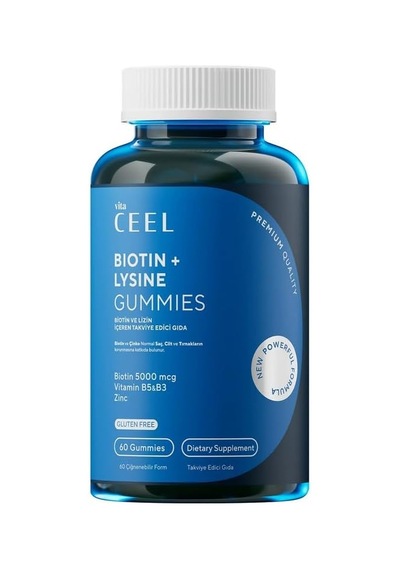 Vita Saç Tırnak Vitamini, Çiğnenebilir Vegan Gummy, Biotin 5000, Vitamin D, Çinko, Folik Asit, At Kuyruğu