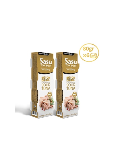 Sasu Klasik Ton Balığı Bütün Dilim 6 x 80 G Sasu Klasik Ton Balığı Bütün Dilim 6 x 80 G