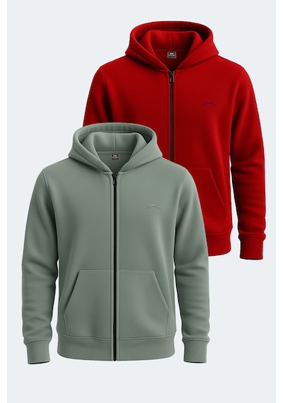 Slazenger Samson 2 Li Set Erkek Haki - Bordo Sweatshirt Haki - Bordo