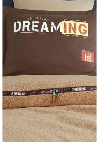 Clasy Welfsoft Tek Kişilik Nevresim Takımı Life Is Bej