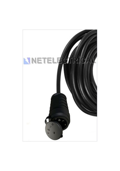 Kauçuk Tekli Topraklı Ara Uzatma Kablosu 7 Metre 3x2.5 Mm² Ttr Kalın Siyah Kablolu 7 Metre
