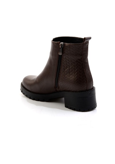 Bambi Kahve Kahve Hakiki Deri Kadın Bot & Bootie K02531230203 Kahve