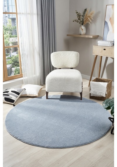 Bali Mavi Daire Halı Salon Oturma Odası Çocuk Odası Yatak Odası Halısı 4500