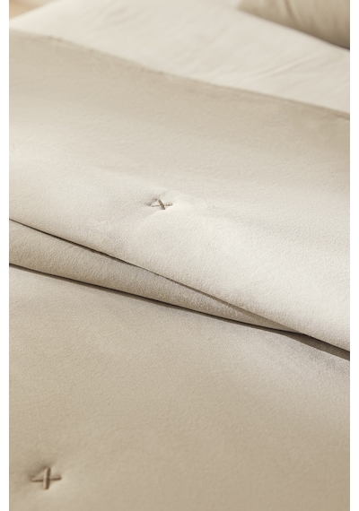 Ocean Home Textile Nakışlı Bej Çift Kişilik Yatak Örtüsü Seti 1 Adet 250 X 230 / 2 Adet 50 X 70 Cm