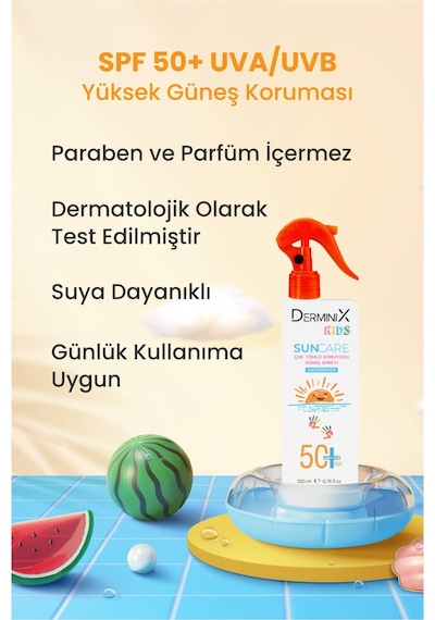 Kids Suya Dayanıklı Çocuk Güneş Kremi Spf50 Uva+uvb 200ml