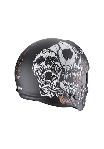 Scorpion Exo Combat 2 Genesis Modüler Kask Mat Siyah Beyaz Altın