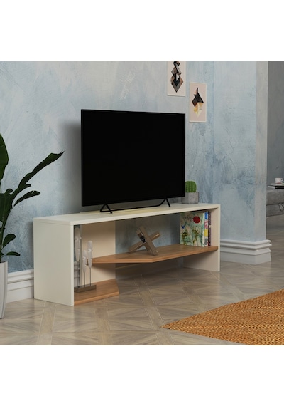 Lagomood Vega TV Ünitesi TV Sehpası Beyaz Meşe