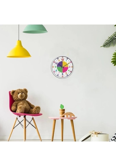 Öğretici Çocuk Odası Saati - 30 Cm Renkli