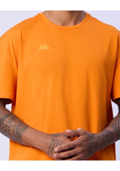 Kappa Logo Adam Erkek Koyu Turuncu Oversize Tişört
