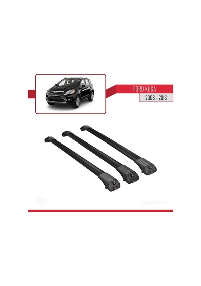 Ford Kuga 2008-2013 Arası İle Uyumlu Ace-1 Ara Atkı Tavan Barı Siyah 3 Adet Bar