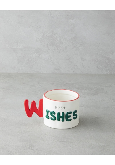 English Home Best Wishes Stoneware Kupa 400 Ml Kırmızı - Yeşil Kırmızı - Yeşil