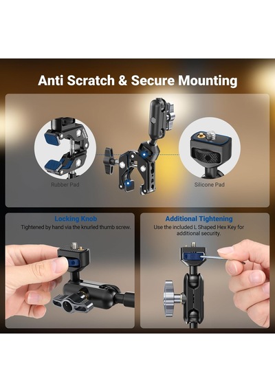 22 "sihirli Kol W Masa C Kelepçe, Mic Boom Kol Eklemli Üstten Kamera Dağı 1/4 "3/8" Arrı İçin Konular, Telefon Mikrofon Webcam Eylem Kamera Video Işık İçin Masaüstü Standı Tutucu Ua057