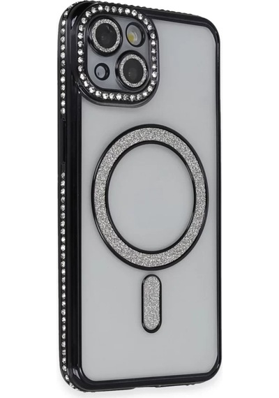 Newface Apple İphone 13 Kılıf Joke Simli Magneticsafe Kılıf - Siyah