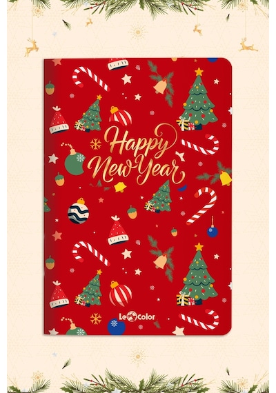 Le Color Happy New Year Temalı Defter Seti 4'lü 13 x 20 CM