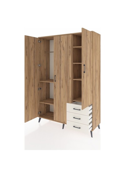 Hyperion Dolap 6 Raflı 3 Çekmeceli Tek Askılı 132x44x195 Çam-... Çam Hyperion Dolap 6 Raflı 3 Çekmeceli Tek Askılı 132x44x195 Çam-... Çam