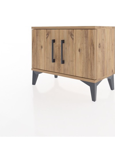 Arges Komodin Tek Raflı 2 Kapaklı 60x30x48 Çam-çam Çam