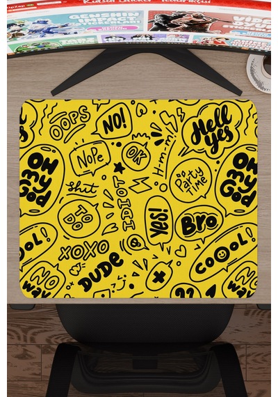 İllüstrasyon Kaymaz Dikişli Kauçuk Oyuncu Mousepad V1 - 48x40 Xl Gaming Mouse Pad Fare Altlığı