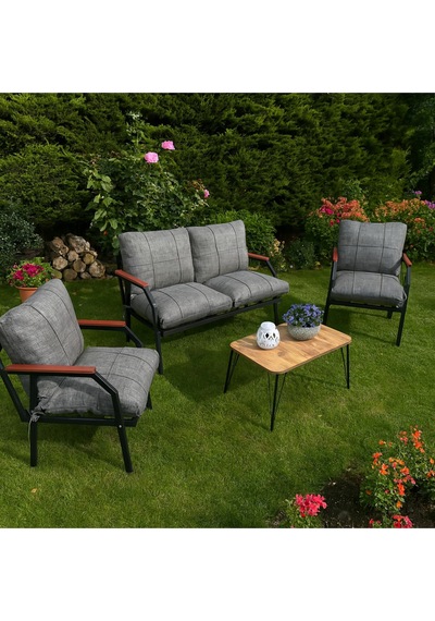 Ard & Garden Linda 211 Sehpalı Gri Fermuarlı Bahçe Balkon Takımı, Cafe, Salon - Metal Kanepe Koltuk Takımı Gri Ard & Garden Linda 211 Sehpalı Gri Fermuarlı Bahçe Balkon Takımı, Cafe, Salon - Metal Kanepe Koltuk Takımı Gri