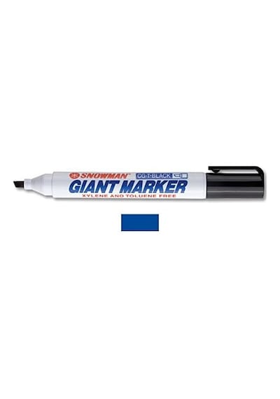 Snowman Cg-12t M Kesik Uçlu Permanent Markör, Mavi Diğer