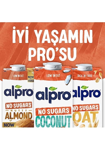 Alpro Şekersiz Hindistan Cevizi Sütü 1 L Vegan Laktozsuz Bitkisel