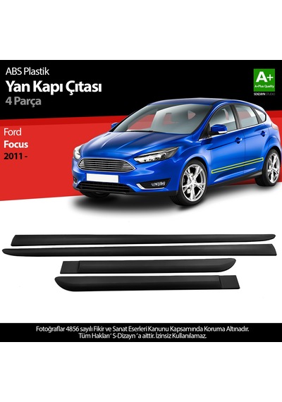 S-dizayn Ford Focus Abs Plastik Yan Kapı Koruma Çıtası 2011-2019 A+ Kalite