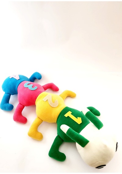 Joytoytr Peluş Tırtıl Oyuncak 60 Cm Tatlı Oyun Arkadaşı İle Sayıları Öğreniyorum Yerli Üretim Beyaz - Mavi - Turuncu - Sarı