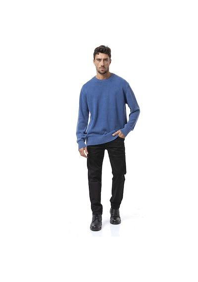 Cipo & Baxx Cp289 Erkek Yuvarlak Yakalı Pamuklu Örme Kazak Indigo