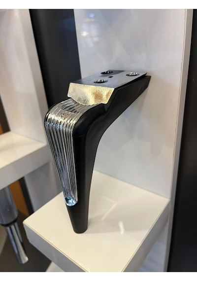 Legend Sert Plastik Ayak 15cm Siyah+krom Koltuk Ayağı Modern Tv Ünite Mobilya Dolap Kitaplık