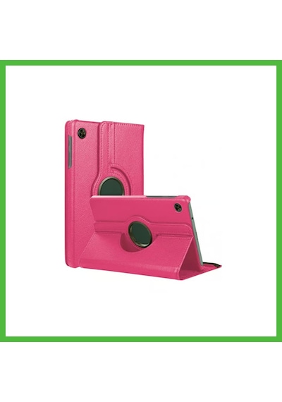 Vaveni Galaxy Tab A11 360 Tablet Deri Kılıf - Pembe Arz