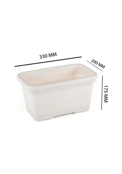 Omnipazar So-hb01a Askılı Hasır Desen Balkon Saksı 6.5 Litre No 1 Kirli Beyaz 113