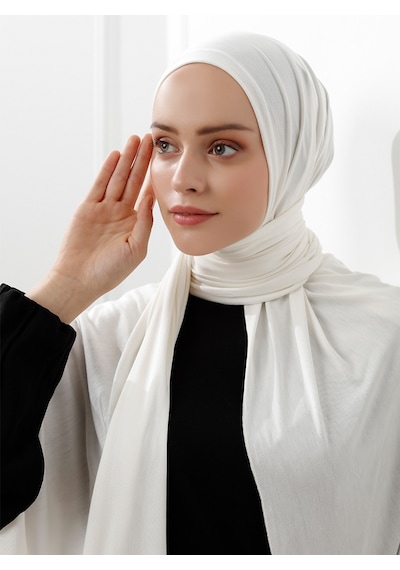 Şaless Likralı Penye Şal- Ekru