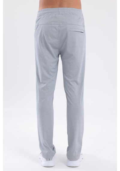 Rowinger Merserize Premium Dokulu Fermuarlı Cepli Düz Paça Erkek Spor Pantolon Eşofman Altı Grey