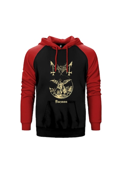 Mayhem Daemon King Kırmızı Renk Reglan Kol Kapşonlu Sweatshirt Kırmızı