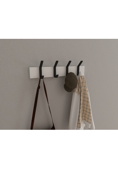Hepsi3boyutlu Modern Duvar & Kapı Kanca Askılık - 4 Adet Siyah Kanca Askılık - Model No : 1 Siyah