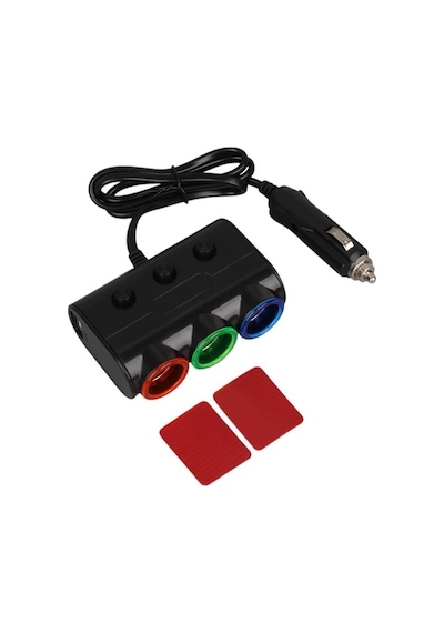 Olesson 1523 12-24v Çift Usb Girişli 120w 80cm Kablolu 3'lü Araç Çakmak Çoklayıcı