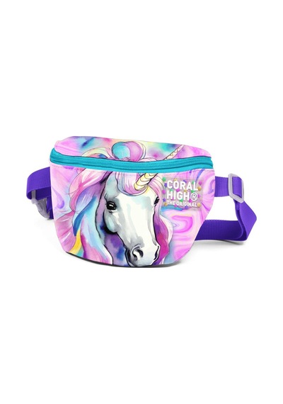 Coral High Renkli Unicorn Desenli Bel Çantası 11542 Çok Renkli