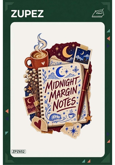 Zpz652 Midnight Margin Notes Ütüyle Uygulanabilir Transfer Baskı - 911529771