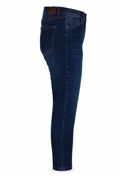 Double Slim Skinny Omd Koyu Lacivert Kadın Jean Pantolon 3529
