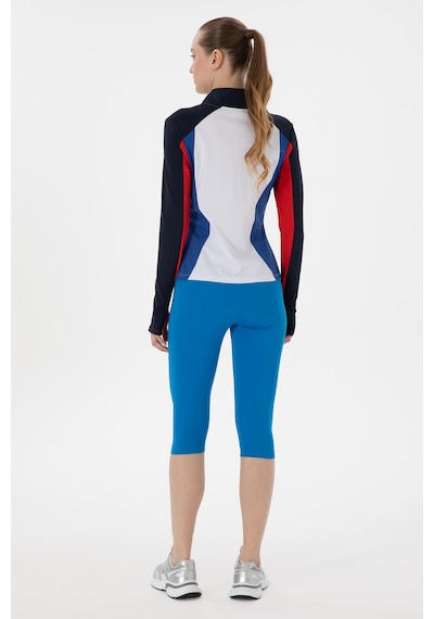 U.S. Polo Assn. Kadın Saks Mavisi Yüksek Bel Capri Spor Tayt 50284265-VR045