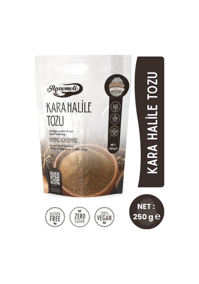 Kara Halile Tozu 250 Gr Öğütülmüş Karahalile Meyvesi, Terminalia Chebula, İnce Toz Form