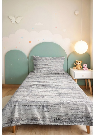 Gri Modern Genç Odası Tek Kişilik Pike Takımı-çizgili Antrasit Beyaz 160x220cm Kapitone Yatak Örtüsü Beyaz