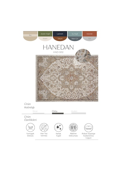 Cool Halı Hanedan Bej Göbekli Klasik Salon Halısı Otantik Desenli Dokuma Halı Çiçekli Ev Oda Halısı