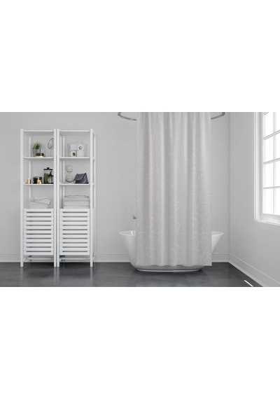 Zethome Günce Banyo Duş Perdesi 5026 Çift Kanat 2X100X200 Beyaz