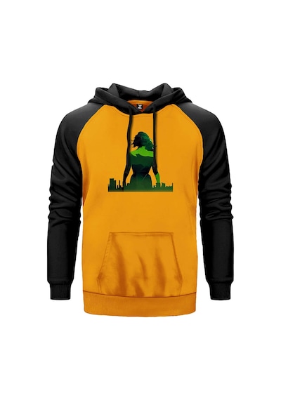 She Hulk City Sarı Renk Reglan Kol Sweatshirt Sarı