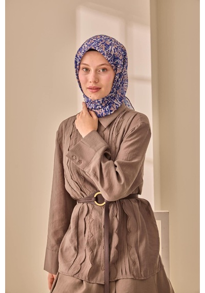 Silk Home Soft Eşarp 73091-03 Vizon, Lacivert, Krem