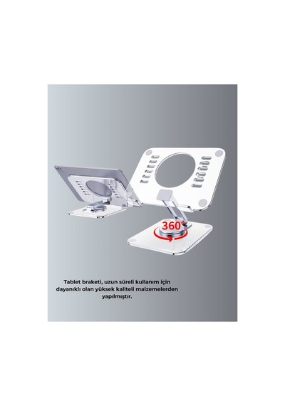 Çift Eksenli Ayarlanabilir Tablet Destek Standı Yeni Nesil - Hs08379483-5732 Renkli Renkli