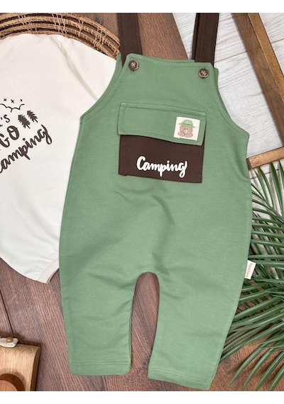 Bebicix Let's Go Sweatshirt Salopet Erkek 2'li Takım Yesil